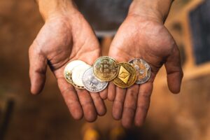 Cryptocurrency golden bitcoin image for crypto currency